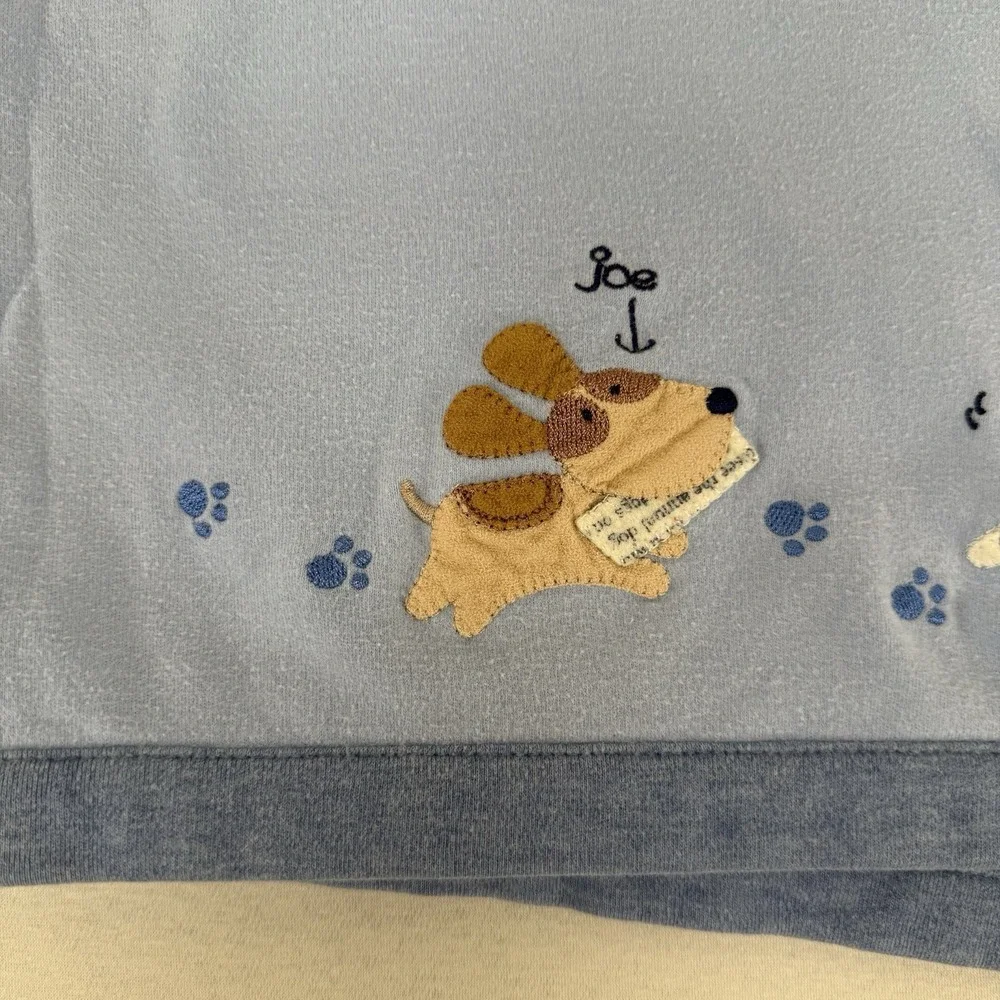 Carter's Baby Blanket Puppy Dogs Woof Blue Stripe Cotton Lovey Security 28x28